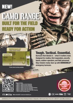 Burnshield CAMO range Arvem hydrogel brandwonden