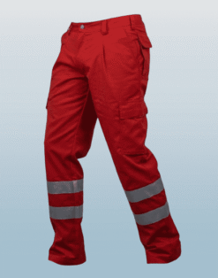EHBO Pantalon kleur rood met striping