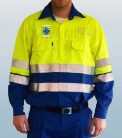 EHBO-KNVE werkhemd met striping, rug en borstlogo