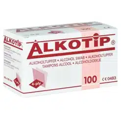 Alcoholdoekjes 90x110mm -NS- in doosje 100 stuks