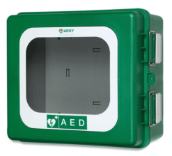 AED Arky binnen / buitenkast met alarm en verwarming