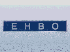 EHBO logo in letters op de rug geseald ( 23 x 4 cm )