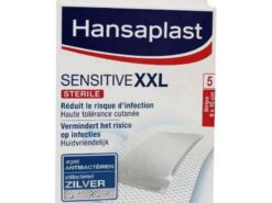 Hansaplast Sensitive XXL pleister met zilver doosje 5 strips