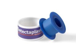 Hechtpleister PE blauw 2.5cm x 5mtr per rol