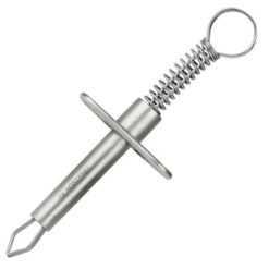 Teekpincet met  drukveer RVS lang 9cm