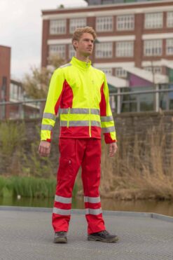 Softshell Jack met striping Geel / Rood