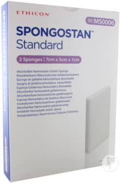 Spongostan 7cm x 5 cm x 1 cm Doos 2 stuks