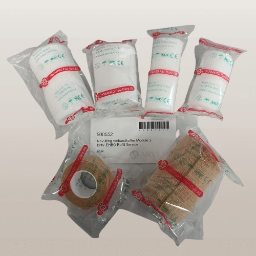 Navulling verbandkoffer BHV-EHBO Refill Service Arvem Hillegom Module 2 Zwachtels