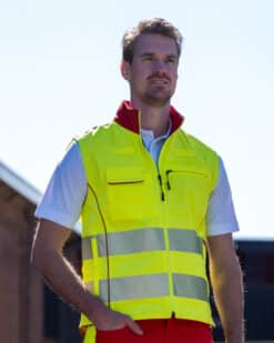 Bodywarmer Hi-Vision kleur fluorgeel-rood